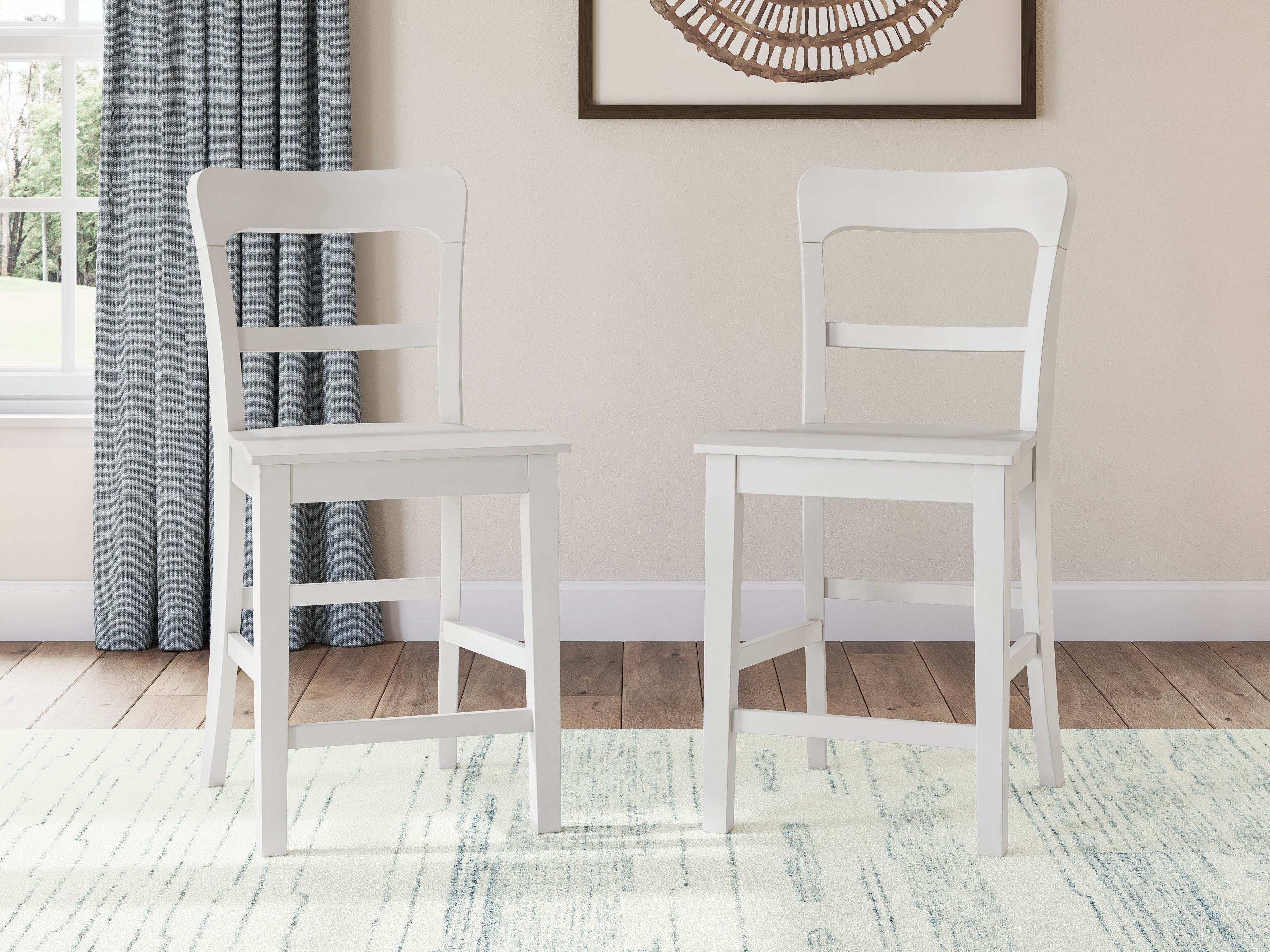 Greddinton Brown/White Counter Height Dining Table and 4 Barstools