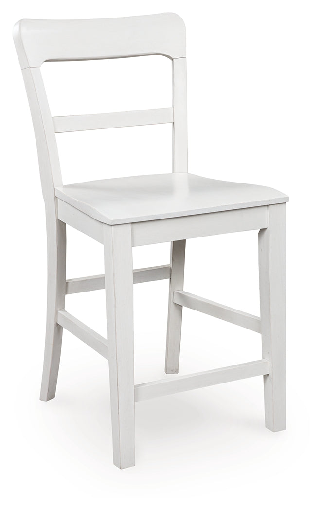 Greddinton Brown/White Counter Height Dining Table and 6 Barstools
