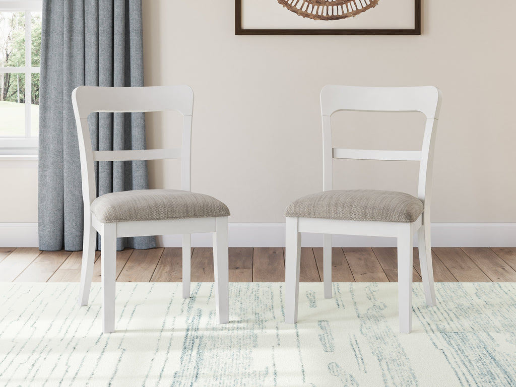 Greddinton White Dining Table and 4 Chairs