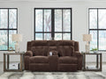 Greely Bend Chocolate Power Reclining Loveseat with Console