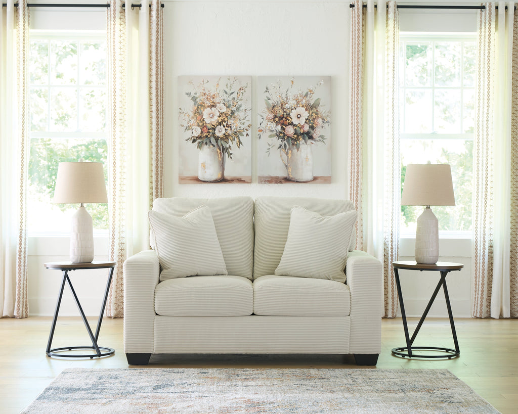Greenbriar Ivory Sofa Chaise and Loveseat