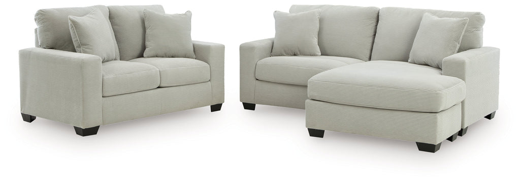 Greenbriar Smoke Sofa Chaise and Loveseat