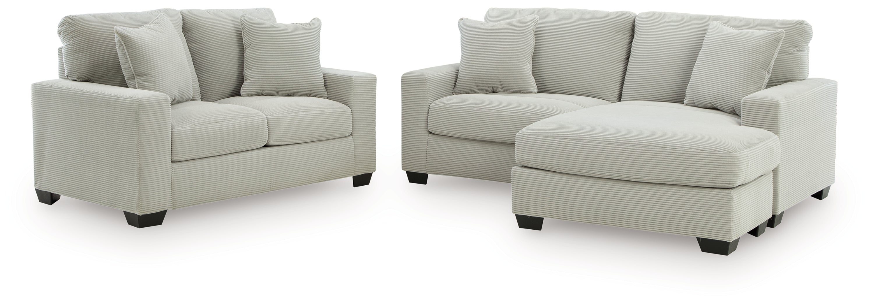 Greenbriar Smoke Sofa Chaise and Loveseat