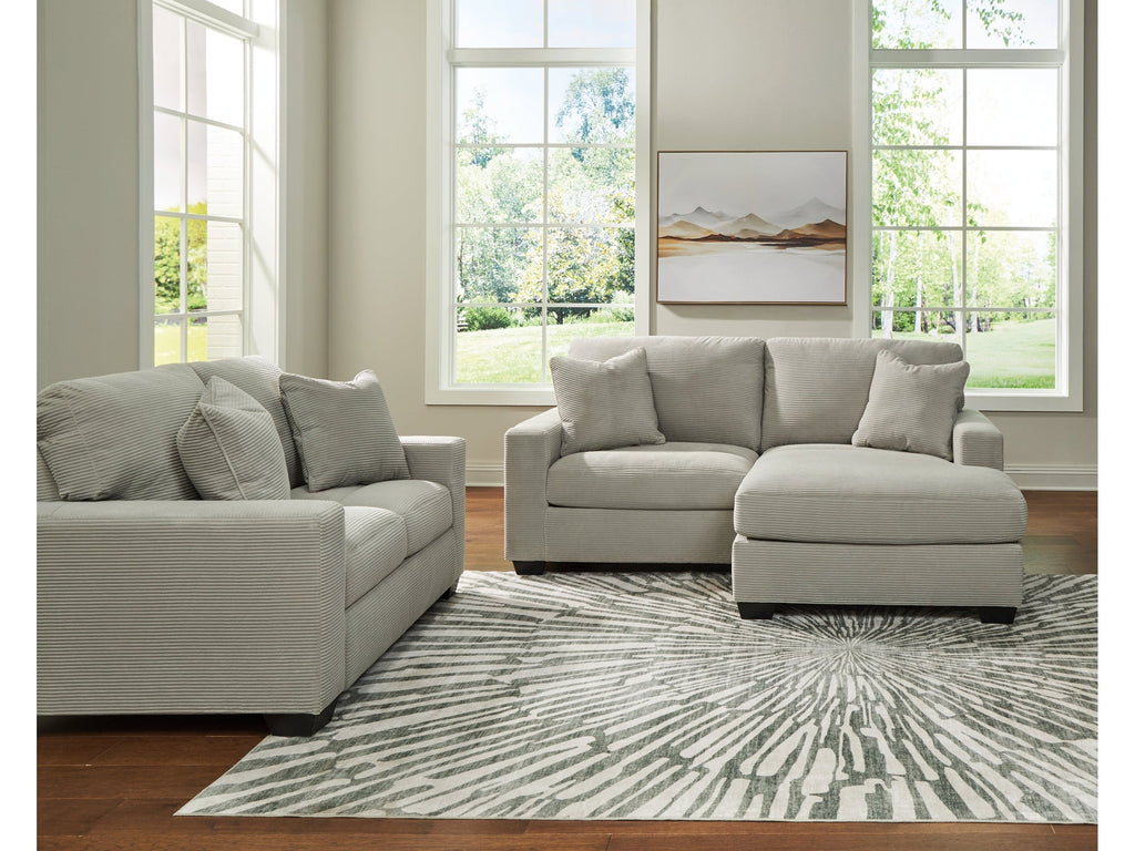Greenbriar Smoke Sofa Chaise and Loveseat