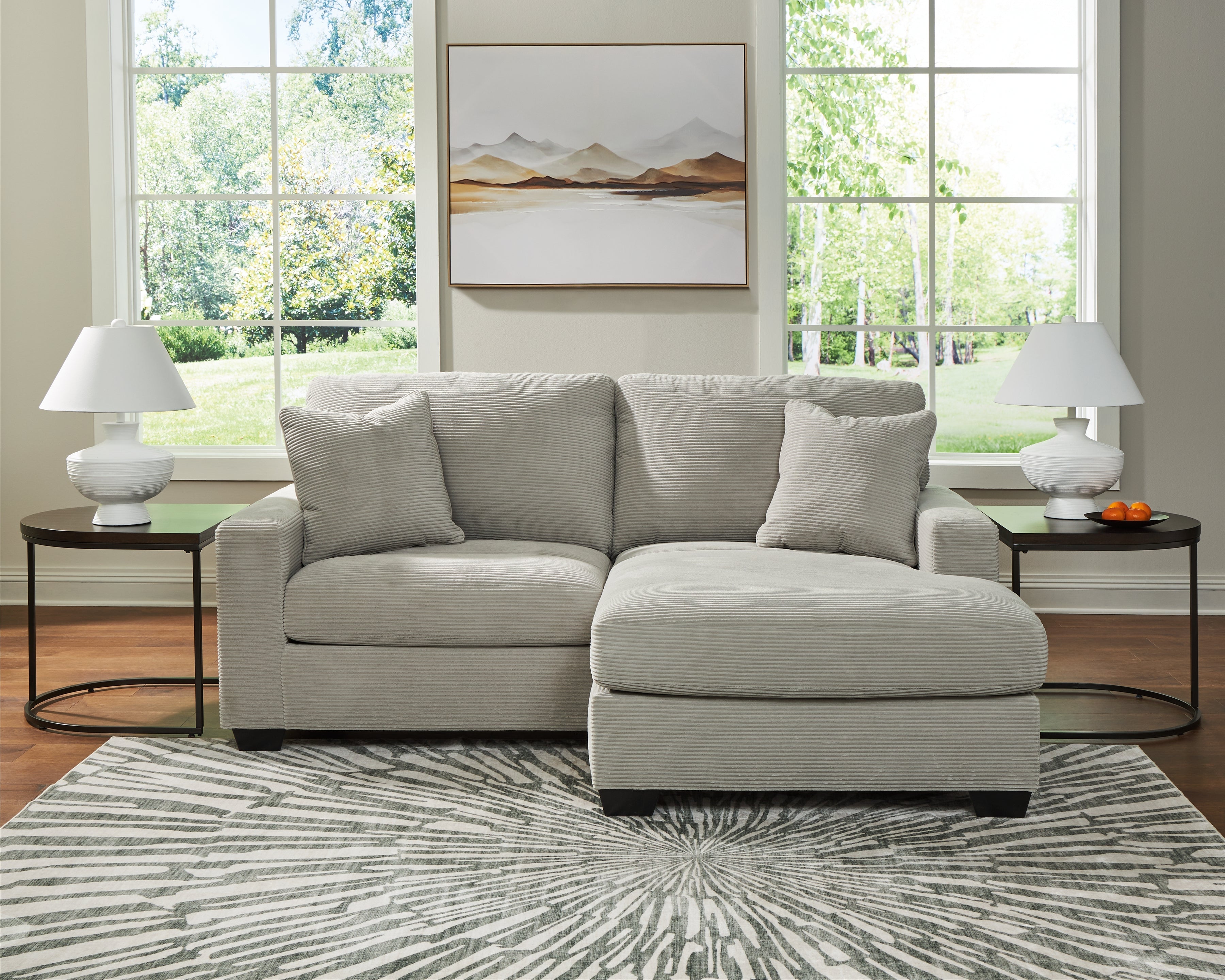 Greenbriar Smoke Sofa Chaise and Loveseat