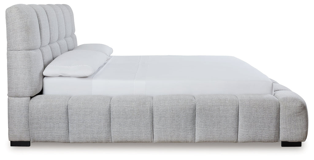 Grendusk Light Gray King Upholstered Bed