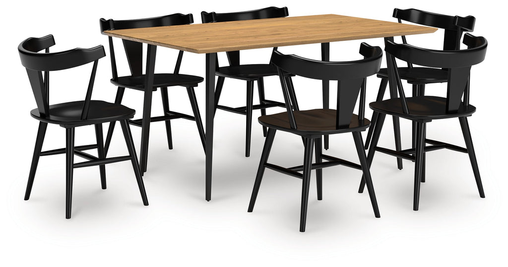 Gretlynn Black Dining Table and 6 Chairs