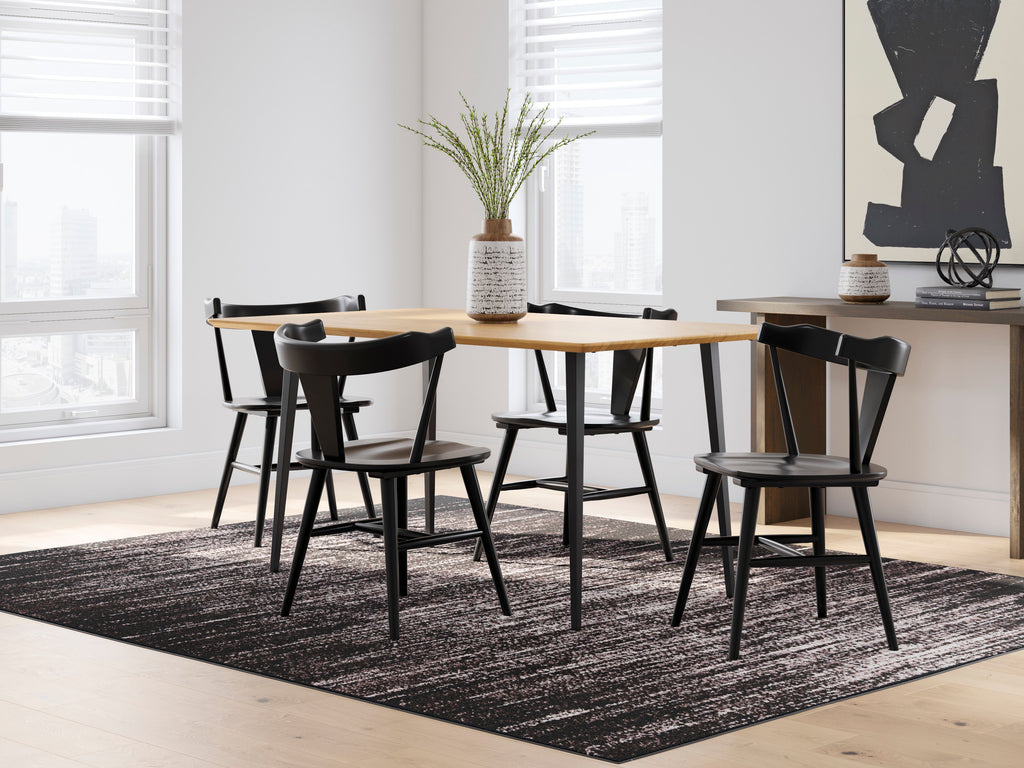 Gretlynn Black Rectangular Dining Room Table