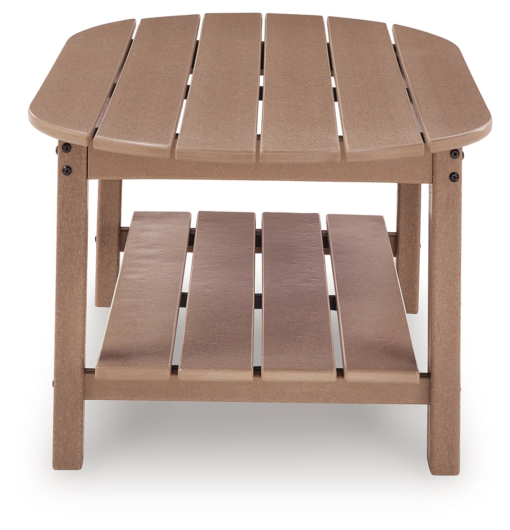 Grover Beach Driftwood Oval Cocktail Table