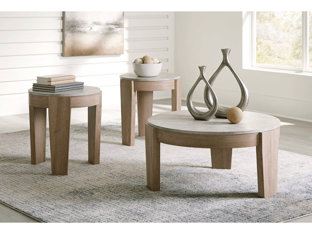 Guystone Light Brown Occasional Table Set (Set of 3)