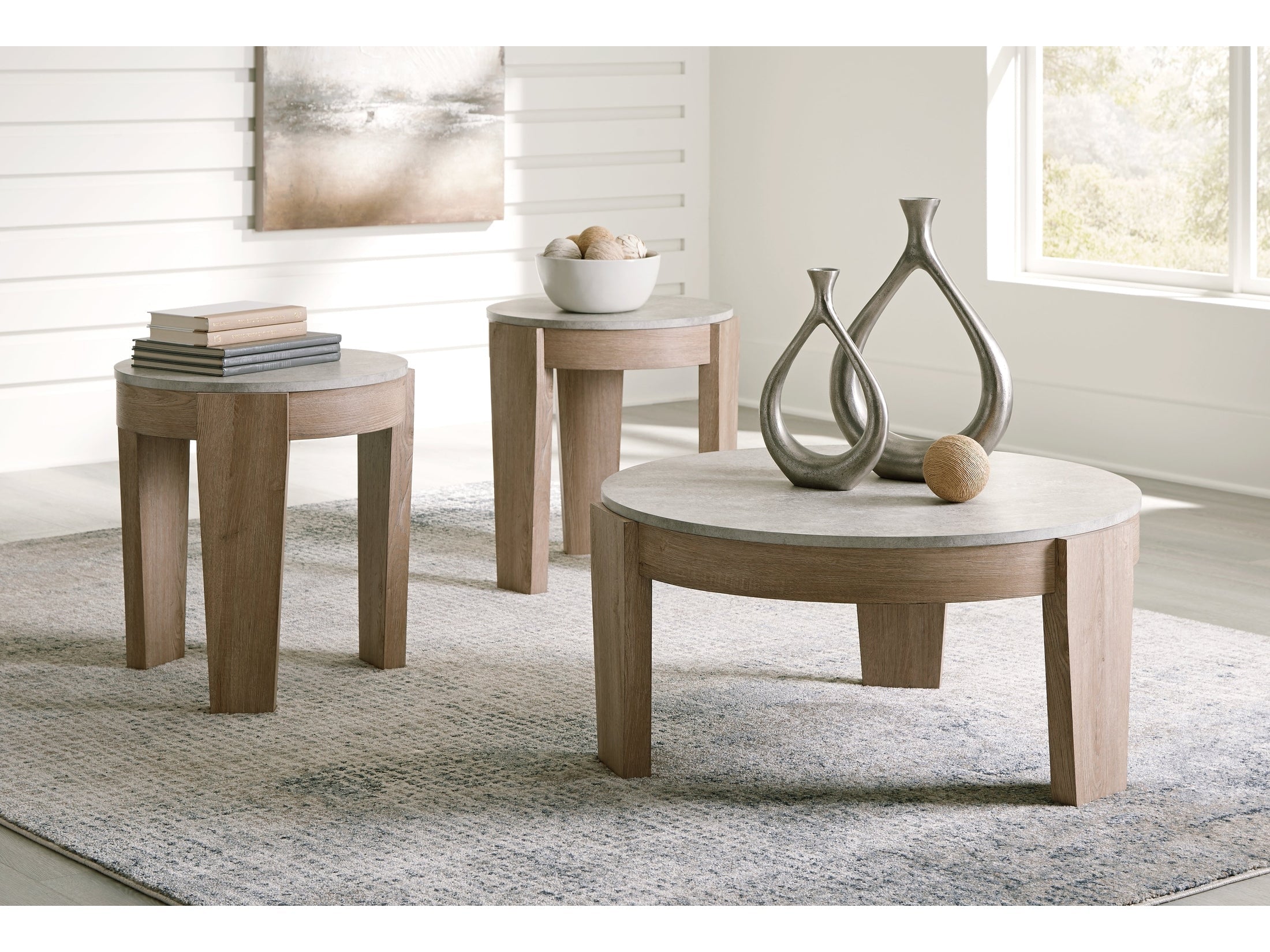 Guystone Light Brown Occasional Table Set (Set of 3)