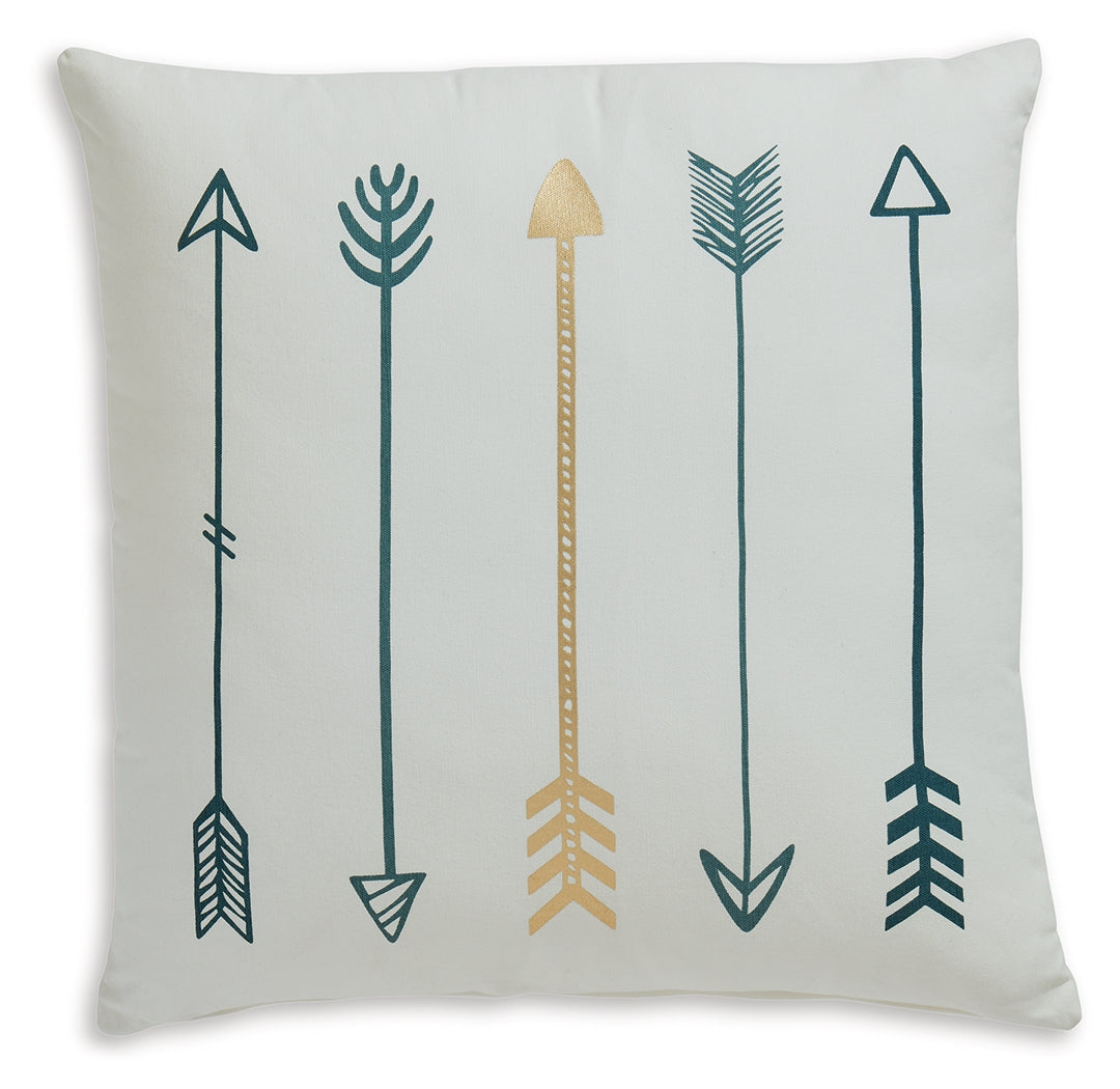 Gyldan White/Teal/Gold Pillow