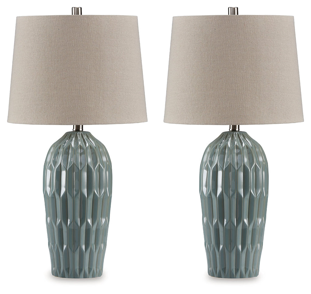 Hadbury Pale Blue/Teal Table Lamp (Set of 2)