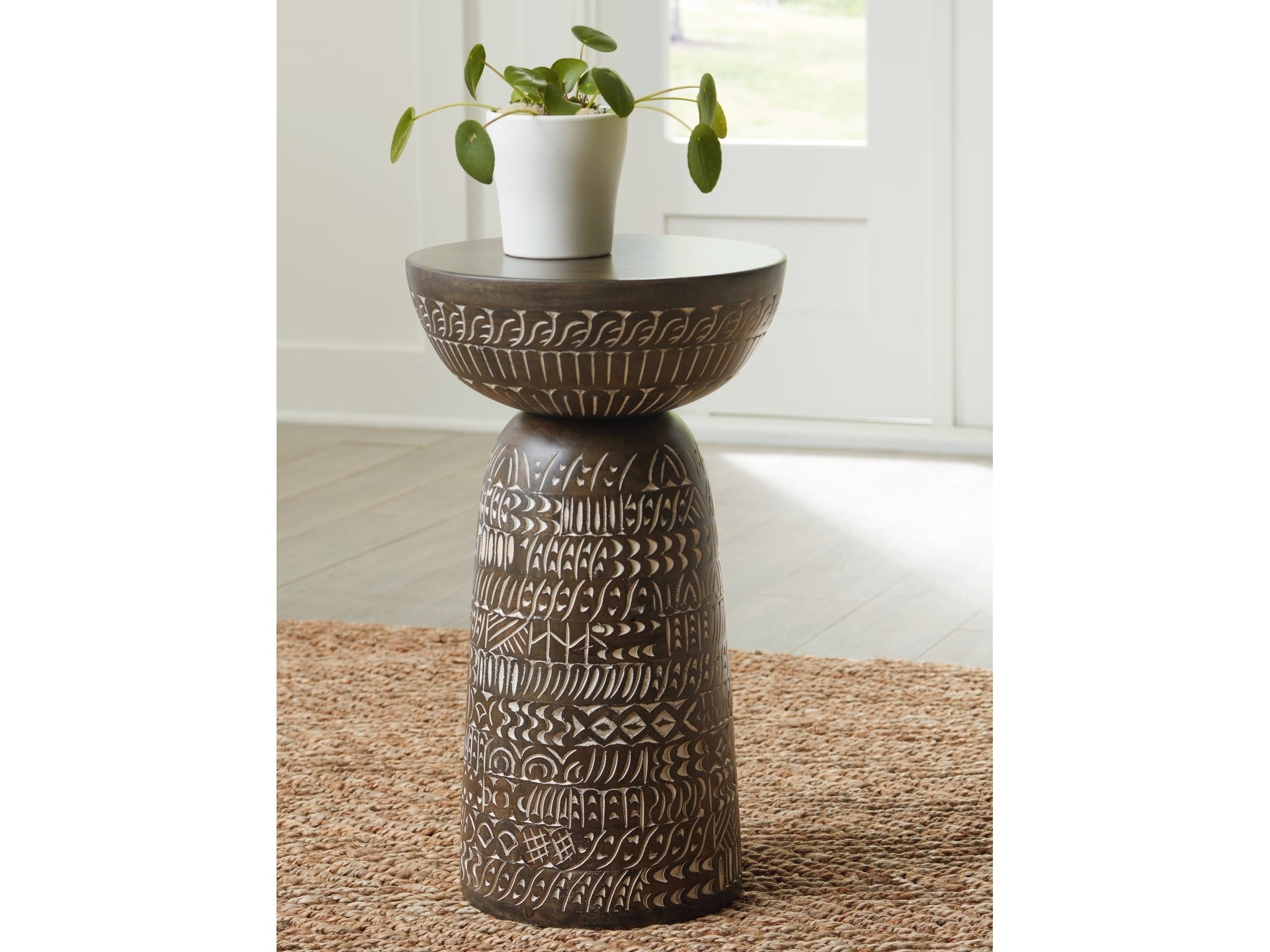 Hadcher Cream/Brown Accent Table