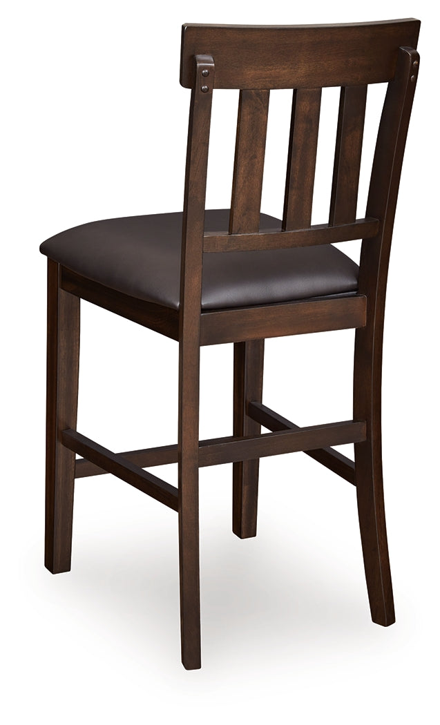 Haddigan Dark Brown Counter Height Dining Table and 6 Barstools