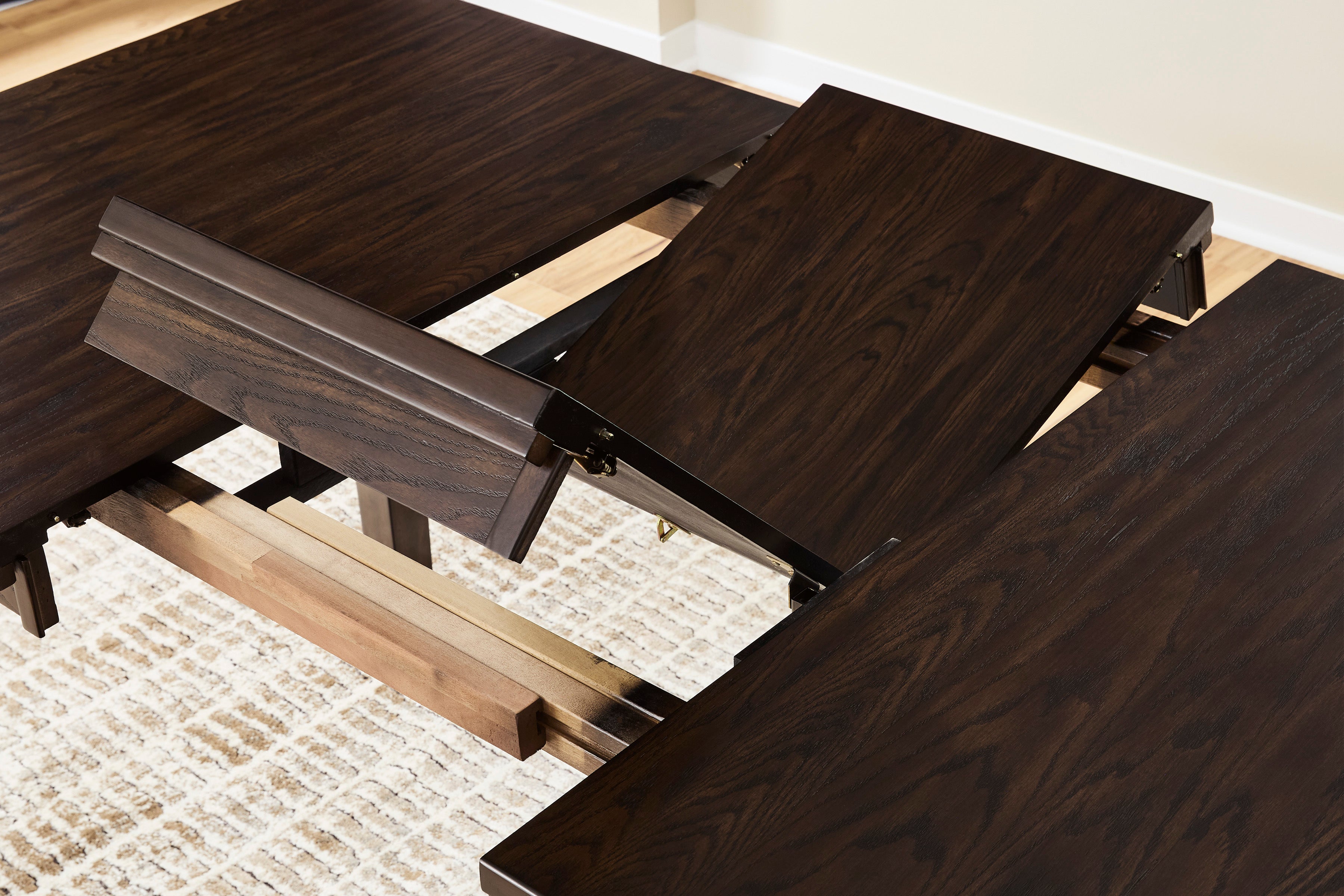 Haddigan Dark Brown Counter Height Dining Table and 8 Barstools