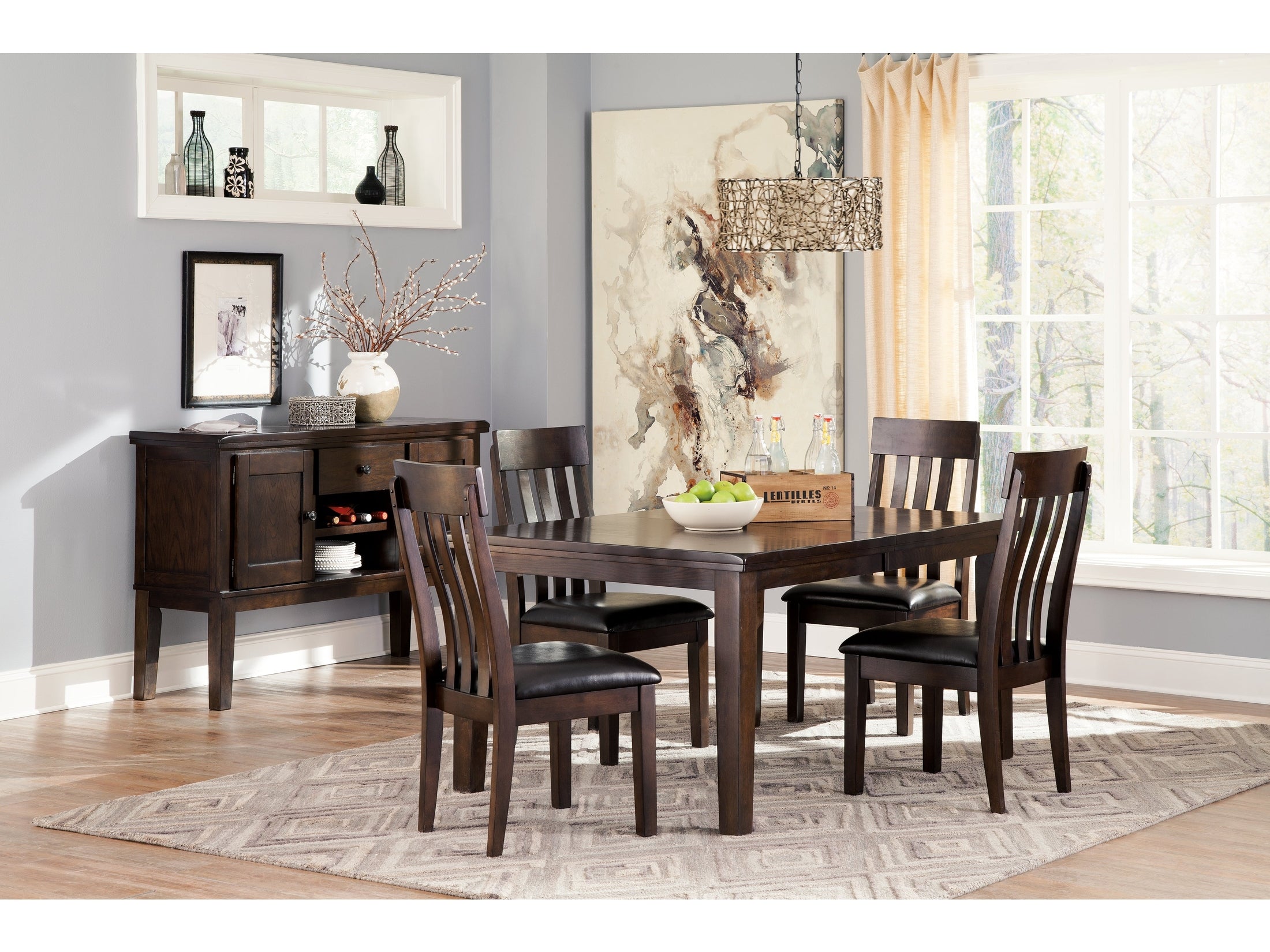 Haddigan Dark Brown Dining Room Table w/ Butterfly Extension