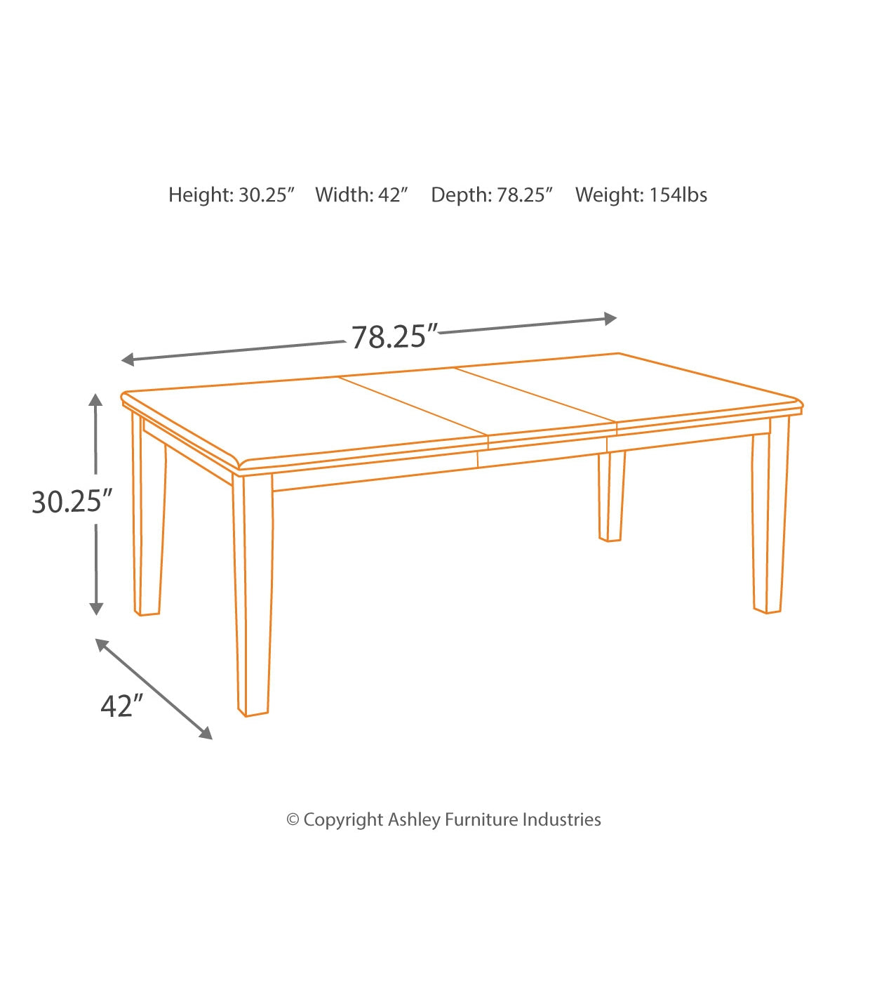 Haddigan Dark Brown Dining Room Table w/ Butterfly Extension