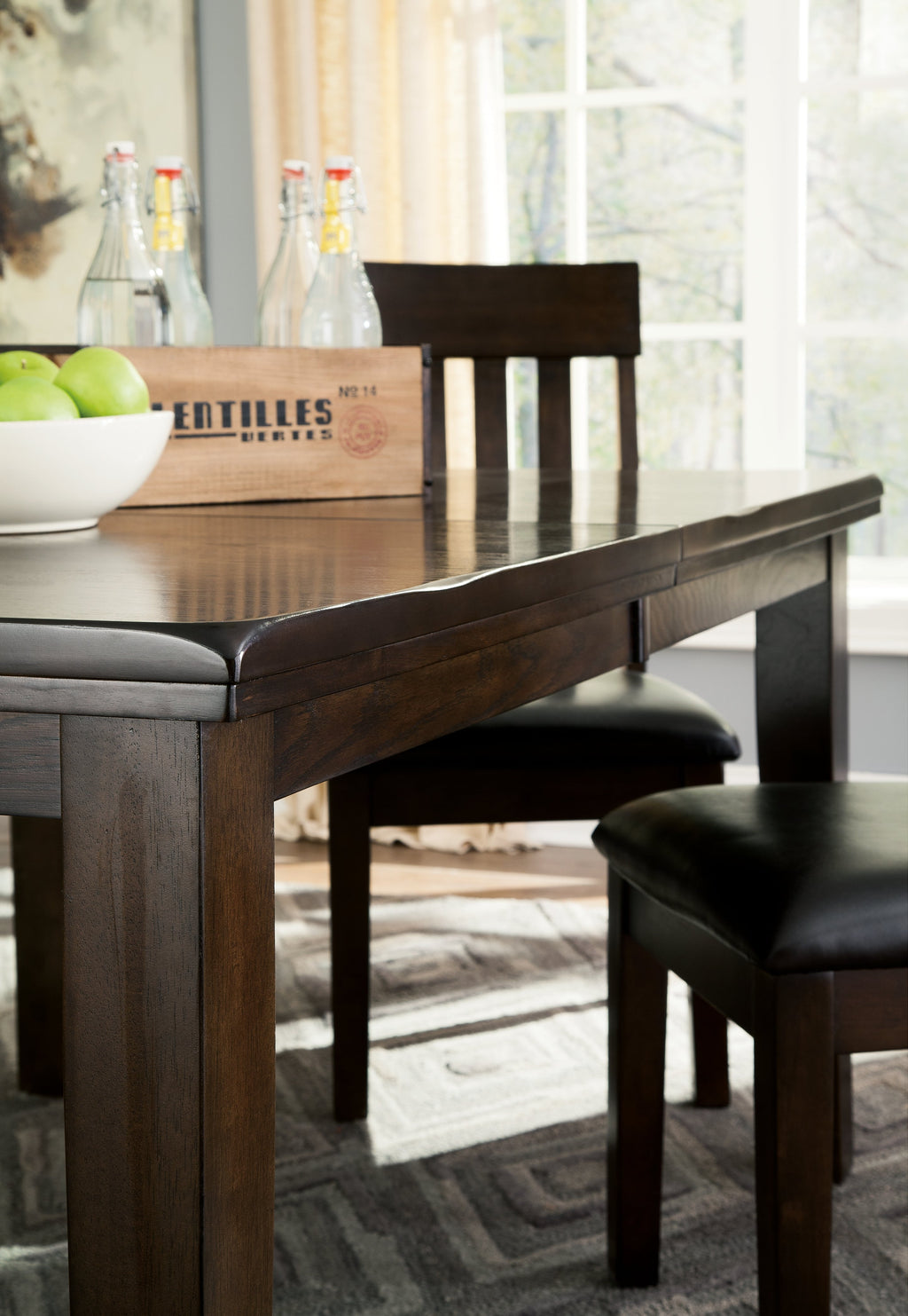 Haddigan Dark Brown Dining Table and 6 Chairs