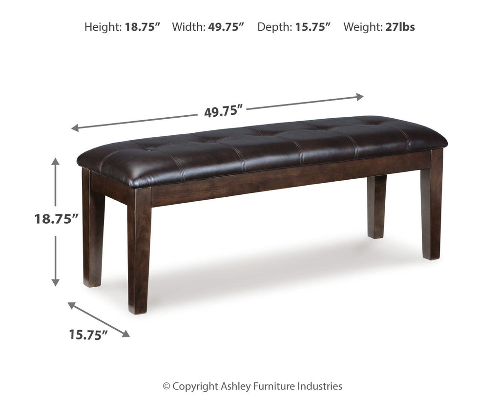 Haddigan Dark Brown Dining Table with 4 Chairs and Bench