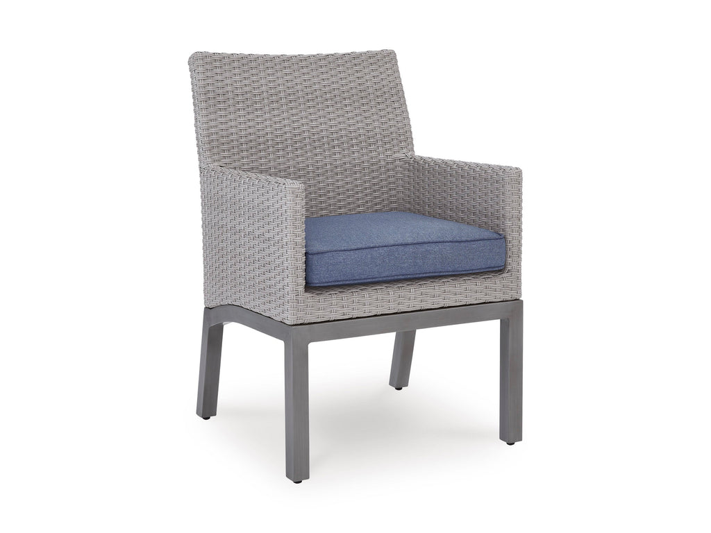 Half Moon Beach Blue/Gray Arm Chair With Cushion (Set of 2)