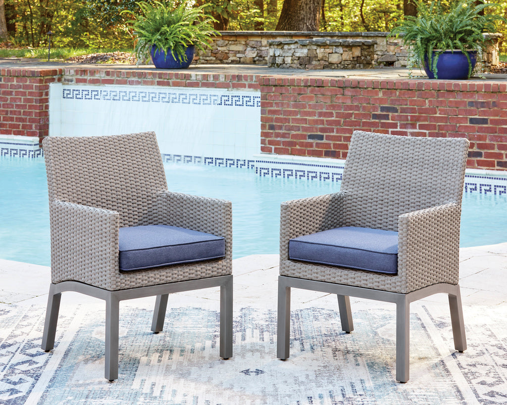 Half Moon Beach Blue/Gray Arm Chair With Cushion (Set of 2)