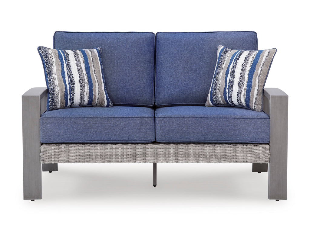 Half Moon Beach Blue/Gray Loveseat w/Cushion