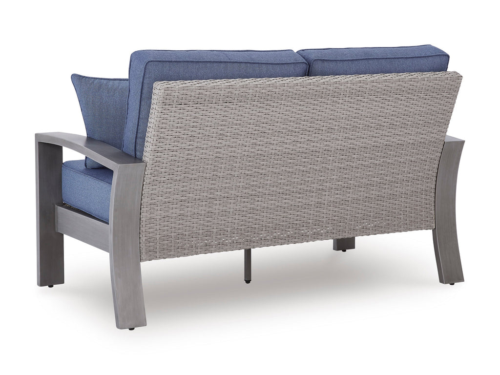 Half Moon Beach Blue/Gray Loveseat w/Cushion