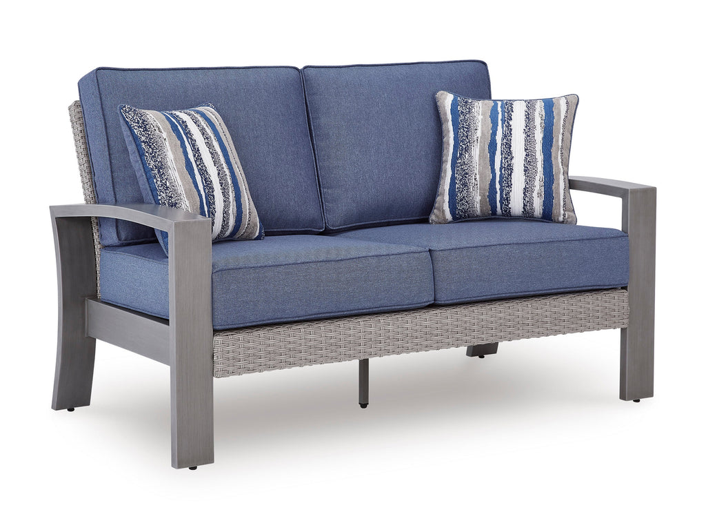 Half Moon Beach Blue/Gray Loveseat w/Cushion