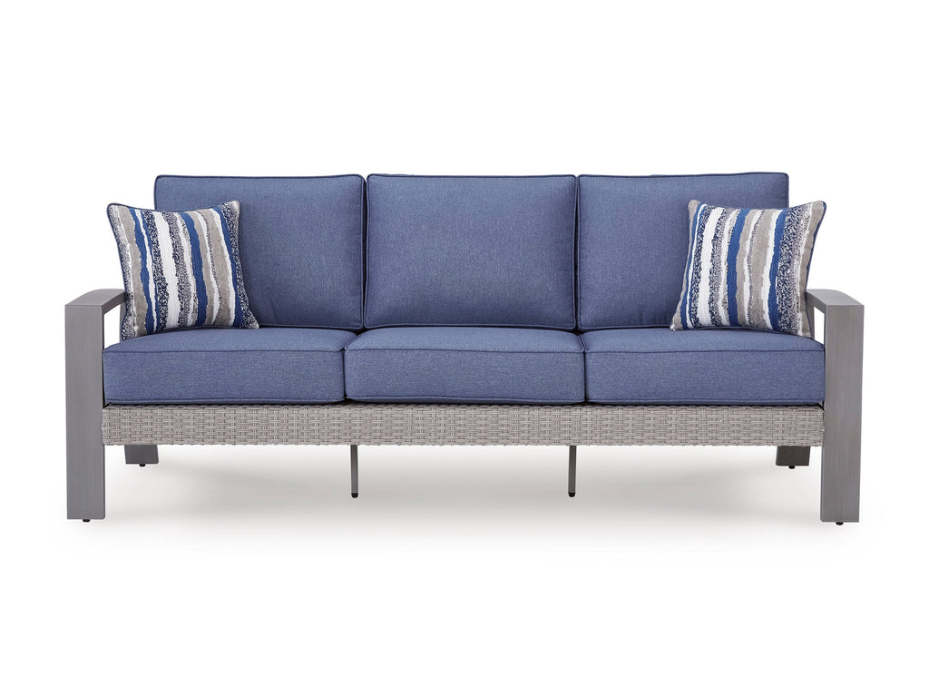 Half Moon Beach Blue/Gray Sofa with Cushion