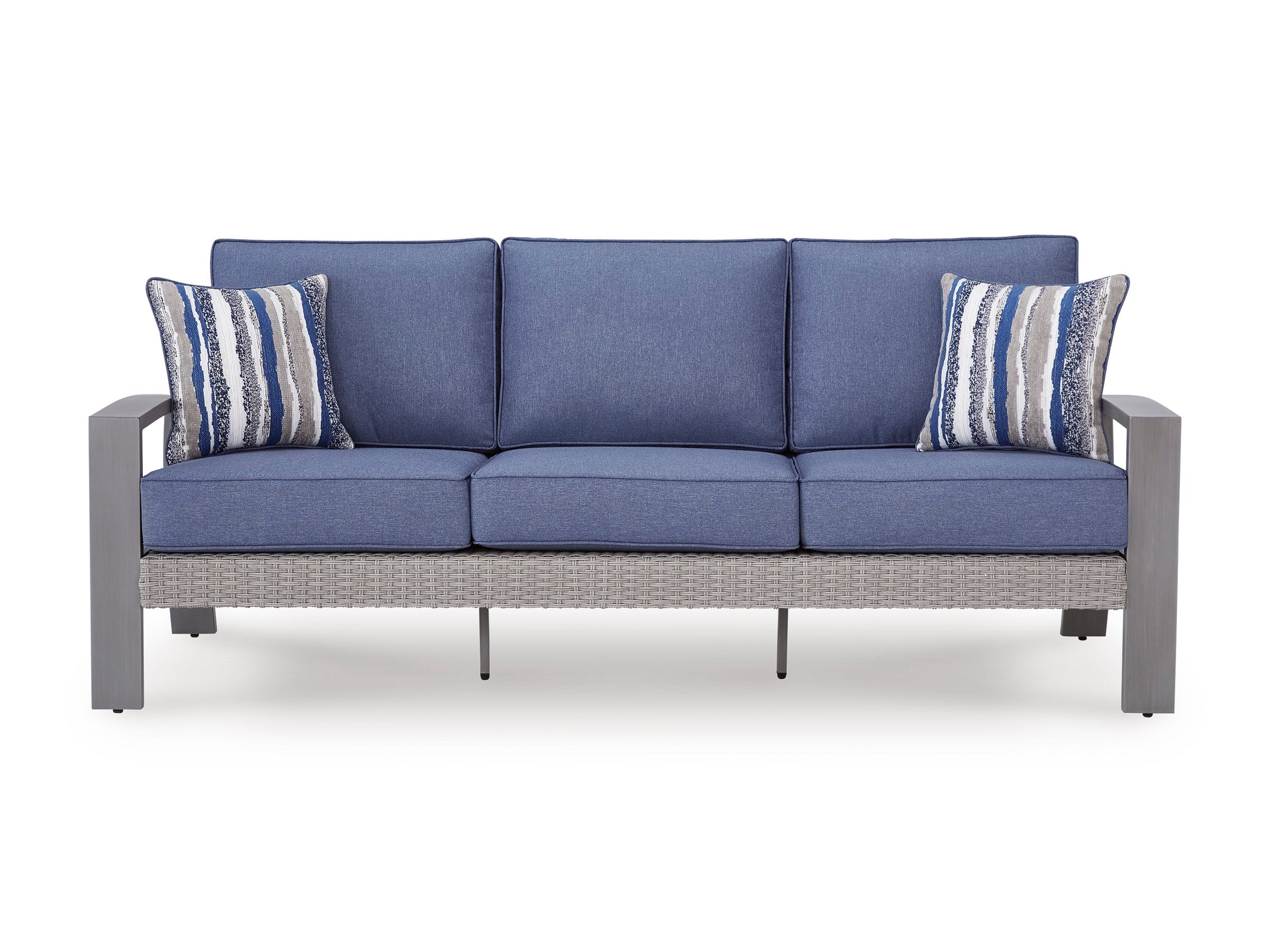 Half Moon Beach Blue/Gray Sofa with Cushion