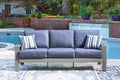 Half Moon Beach Blue/Gray Sofa with Cushion