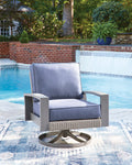 Half Moon Beach Blue/Gray Swivel Lounge w/ Cushion