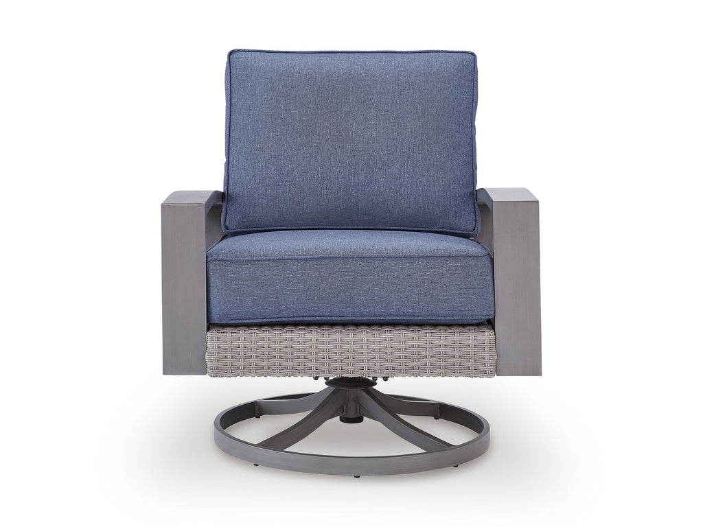 Half Moon Beach Blue/Gray Swivel Lounge w/ Cushion