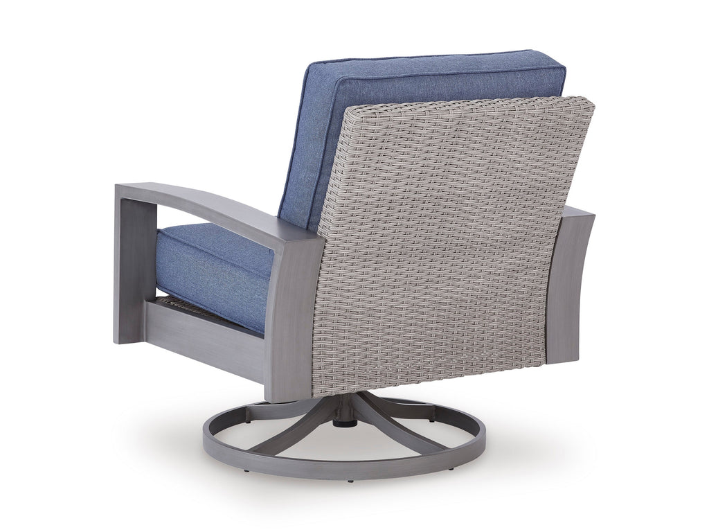 Half Moon Beach Blue/Gray Swivel Lounge w/ Cushion