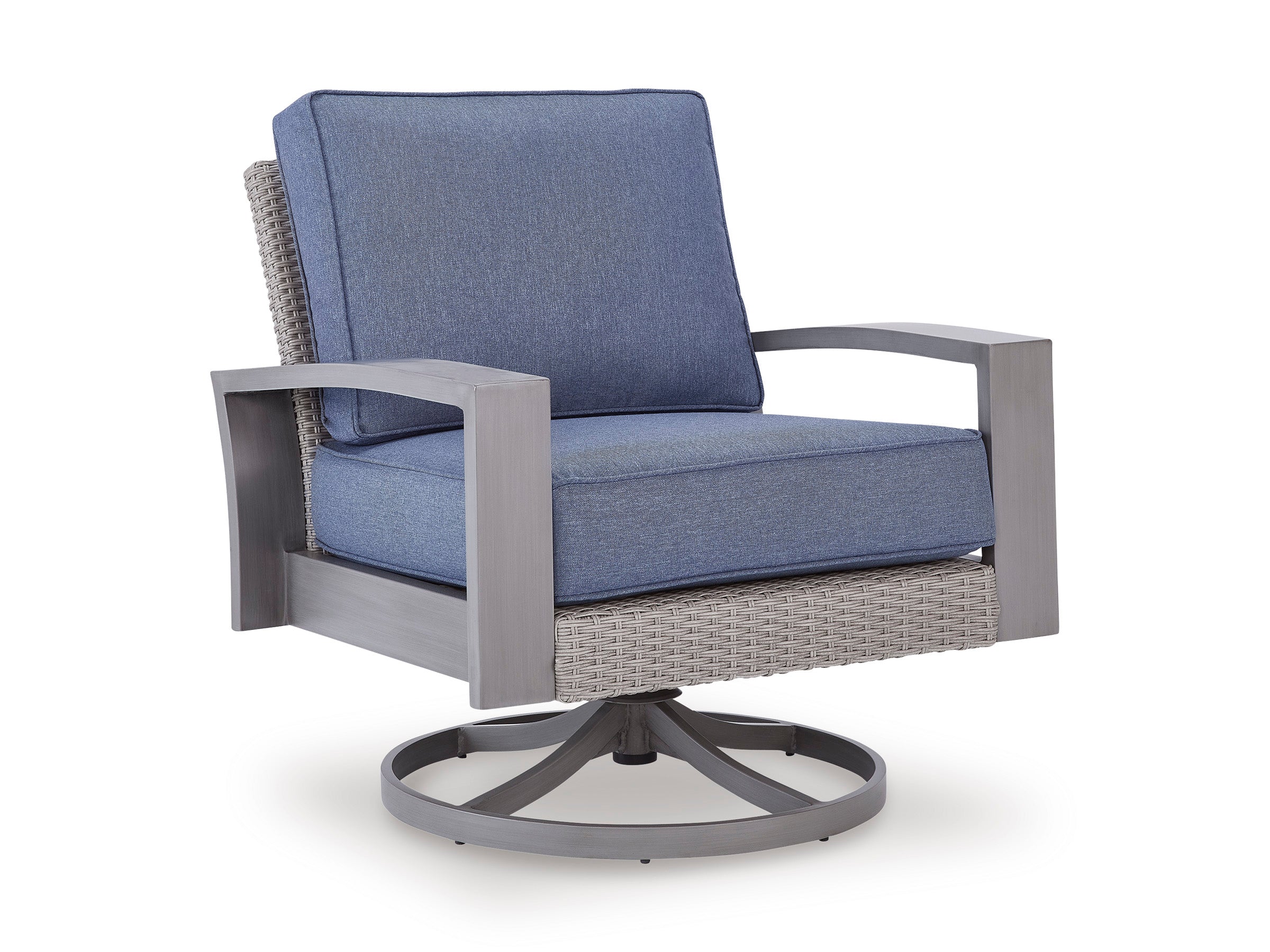 Half Moon Beach Blue/Gray Swivel Lounge w/ Cushion