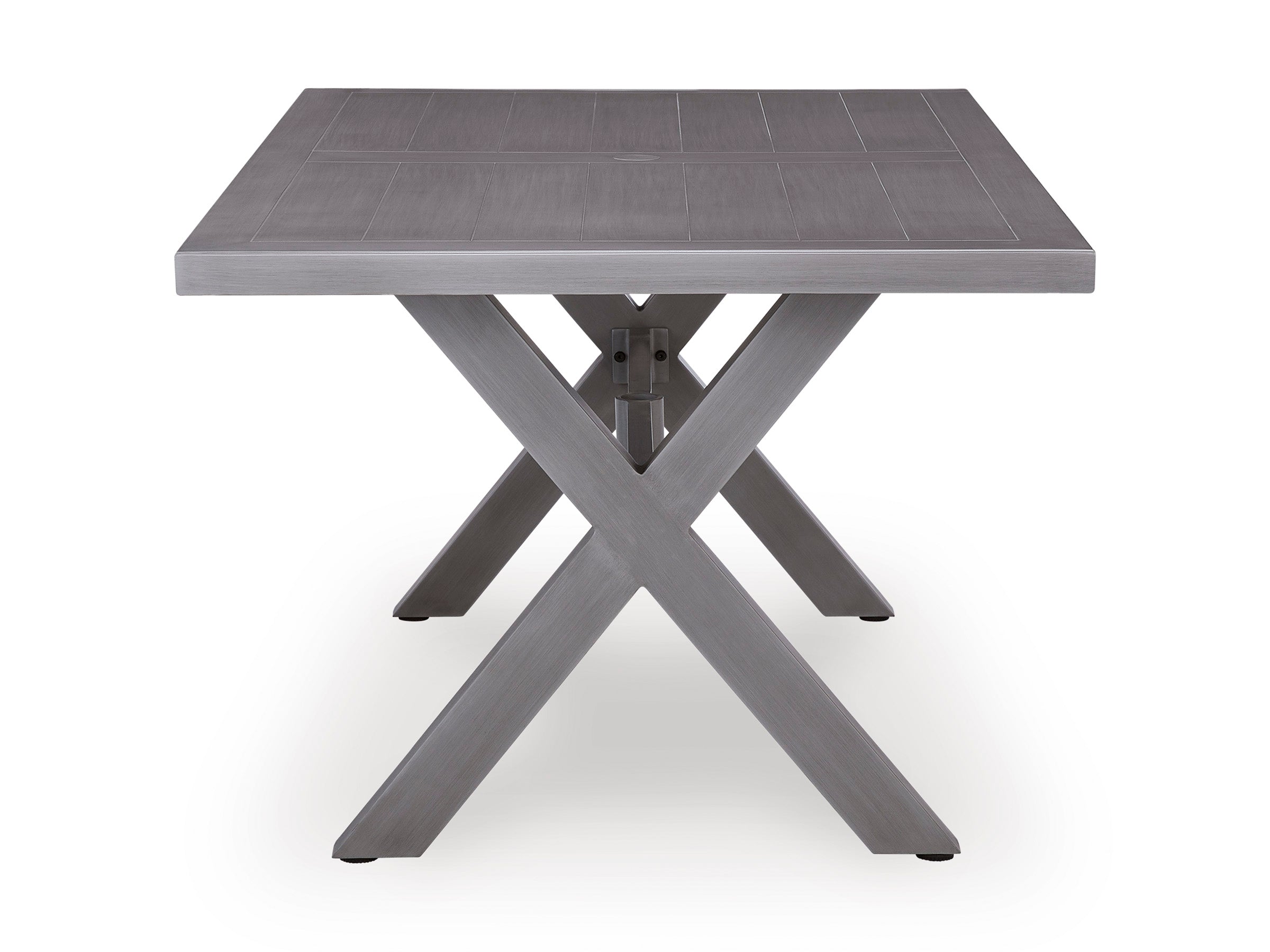 Half Moon Beach Gray RECT Dining Table w/UMB OPT