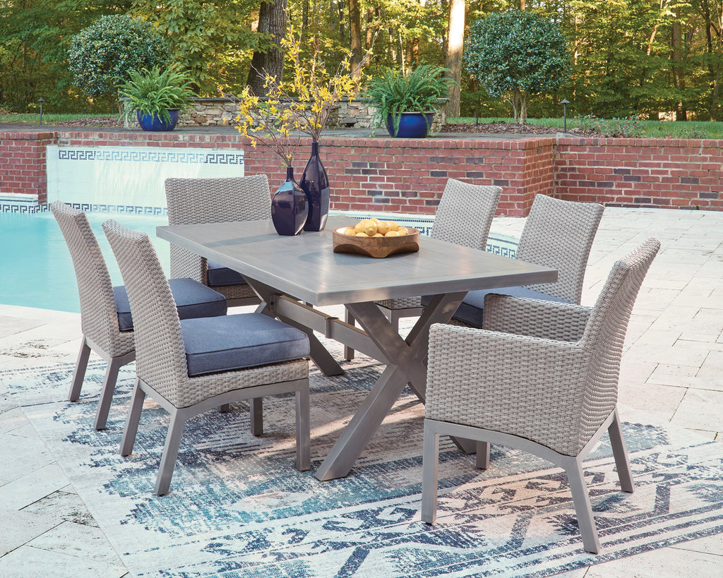 Half Moon Beach Gray RECT Dining Table w/UMB OPT