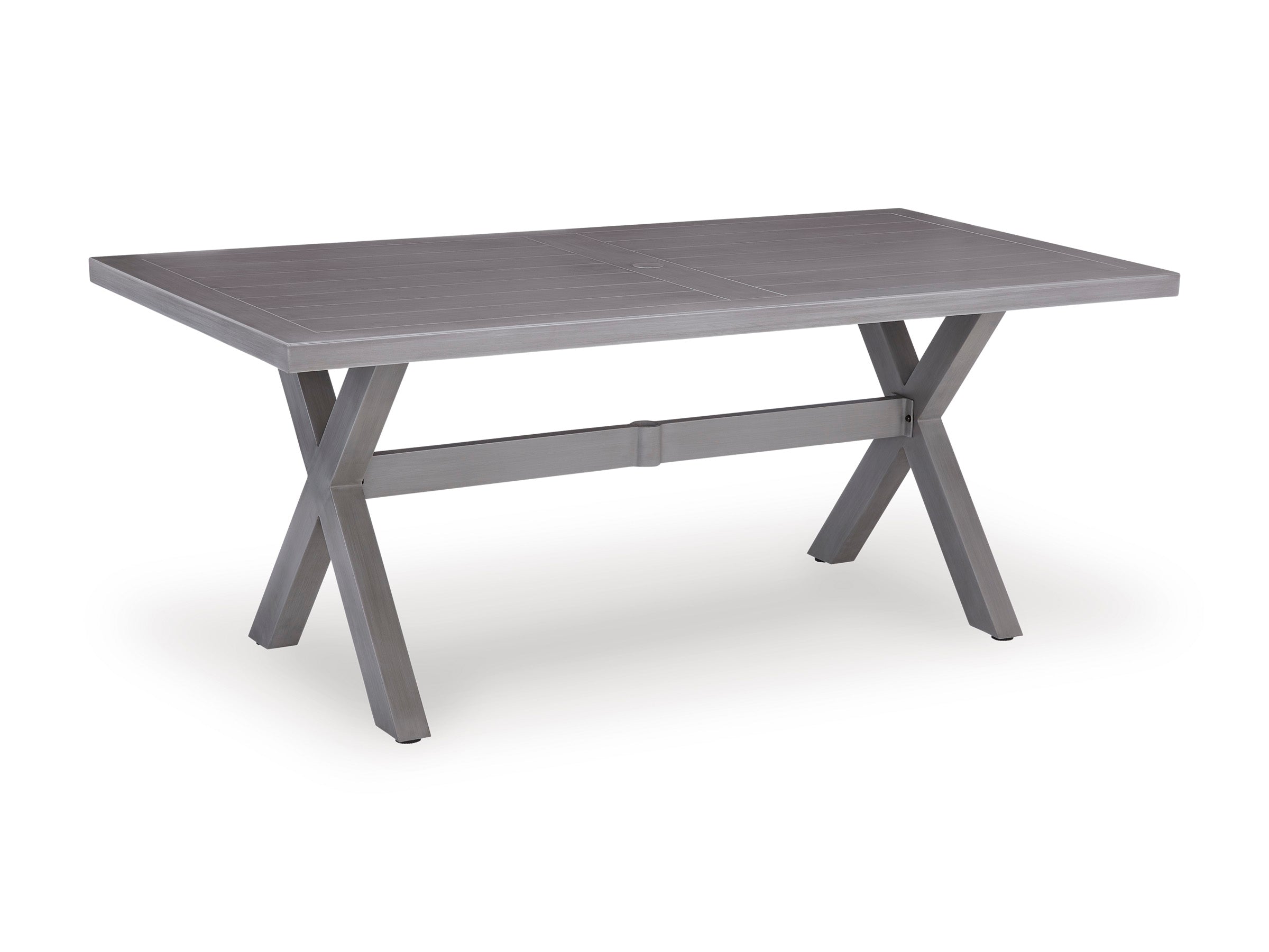 Half Moon Beach Gray RECT Dining Table w/UMB OPT