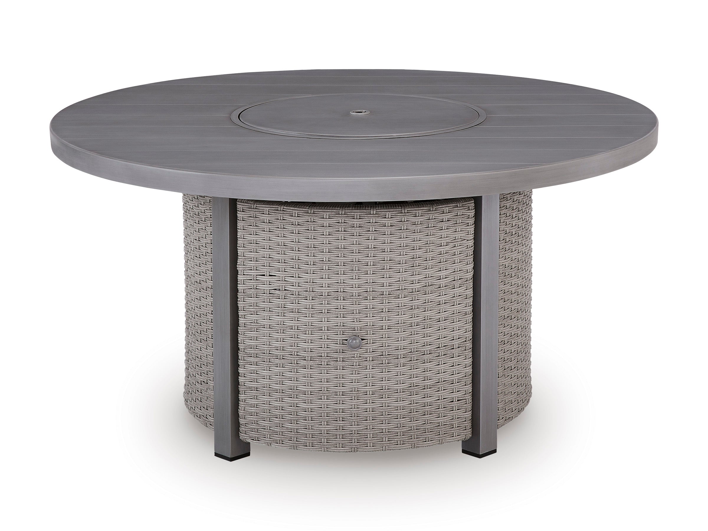 Half Moon Beach Gray Round Fire Pit Table