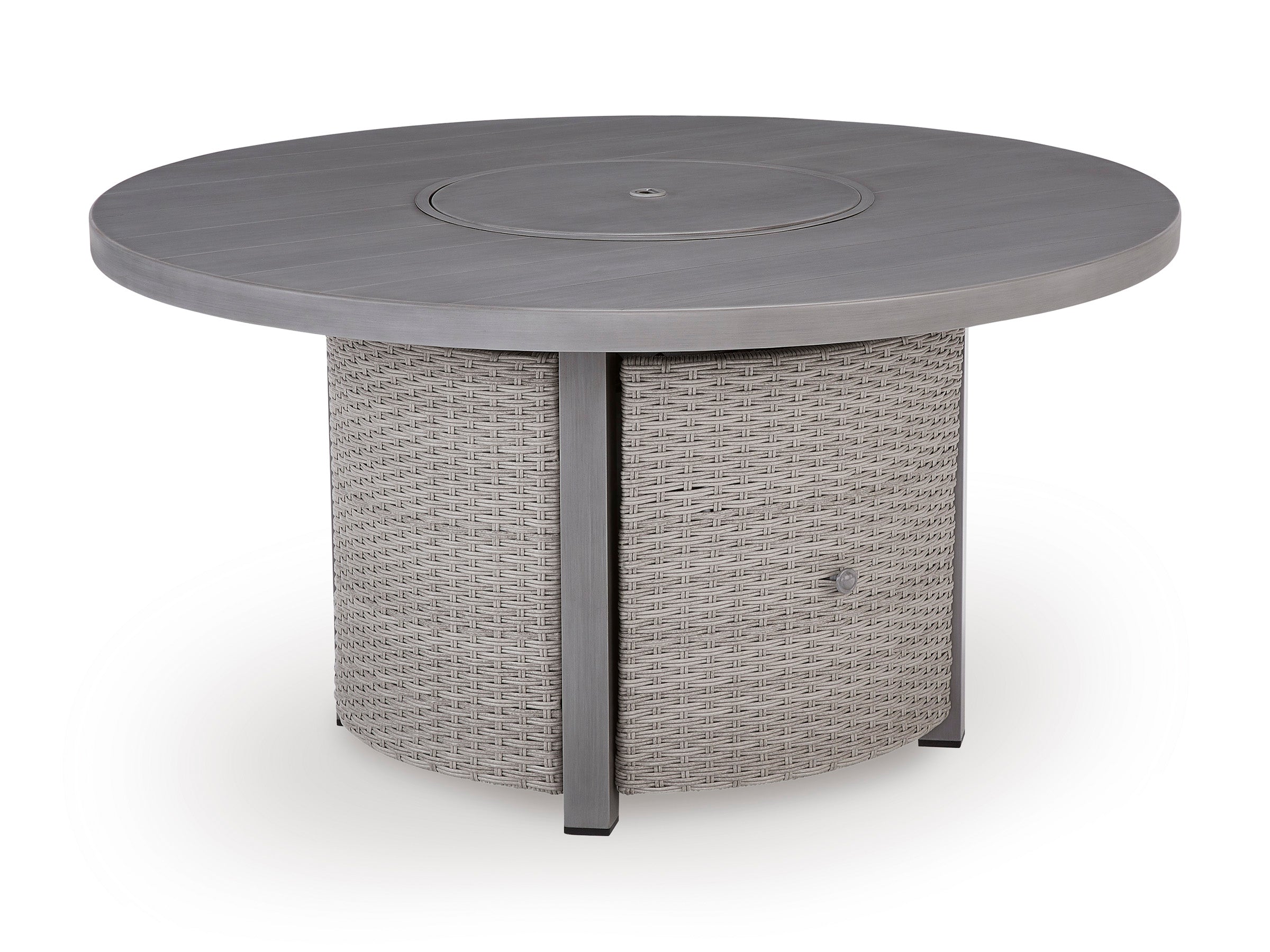 Half Moon Beach Gray Round Fire Pit Table