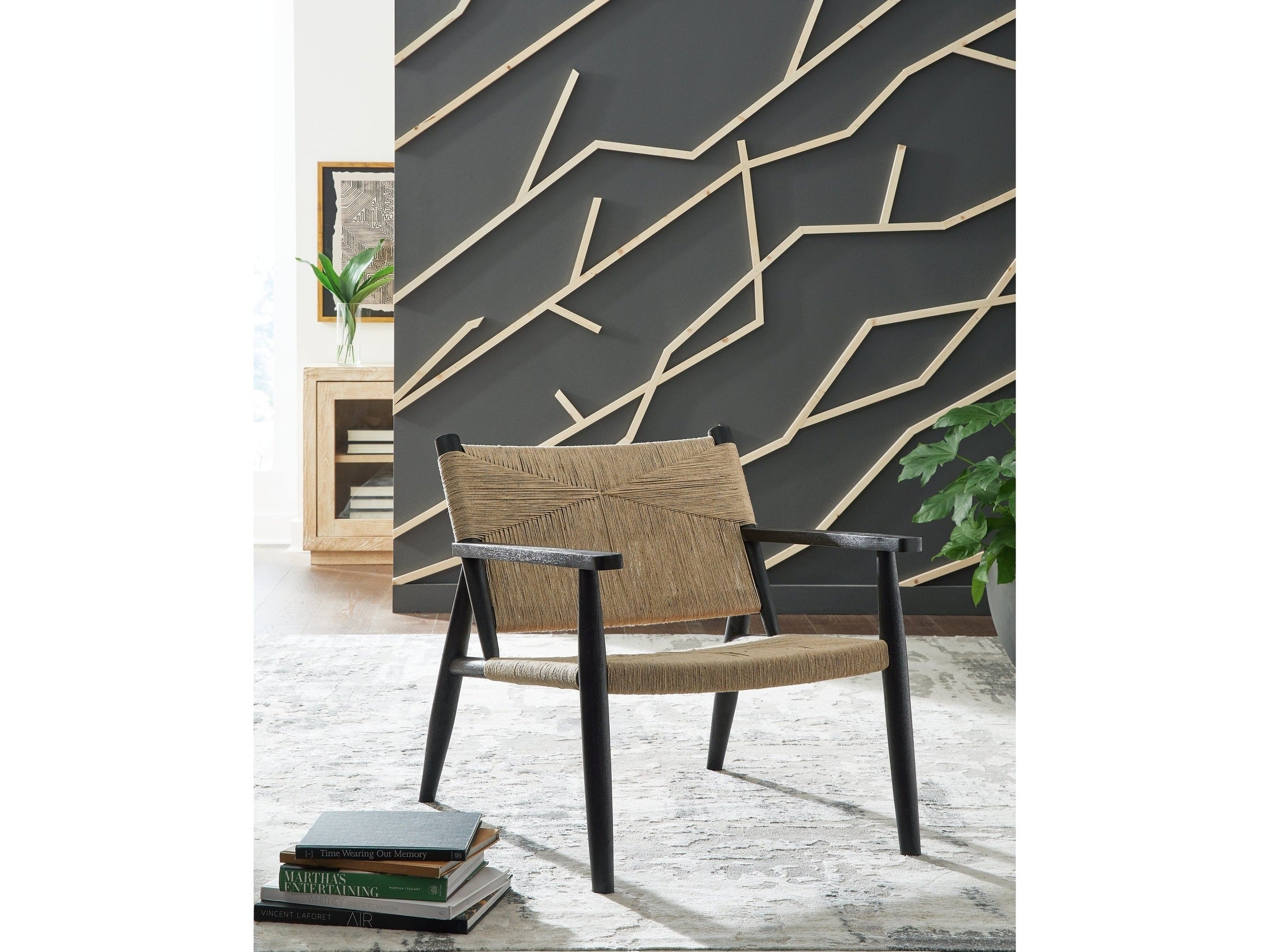 Halfmore Black/Natural Accent Chair