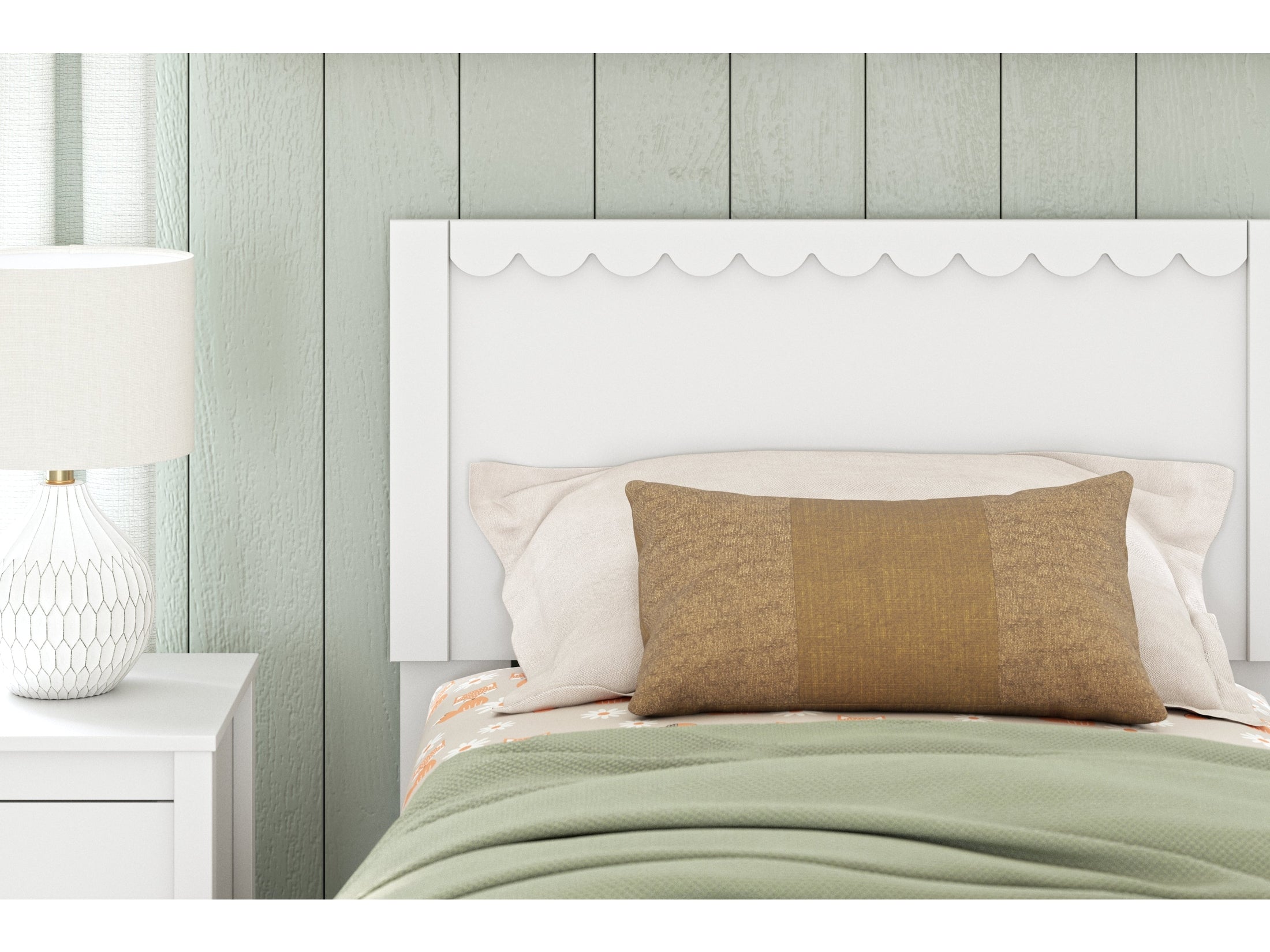 Hallityn White Twin Panel Headboard