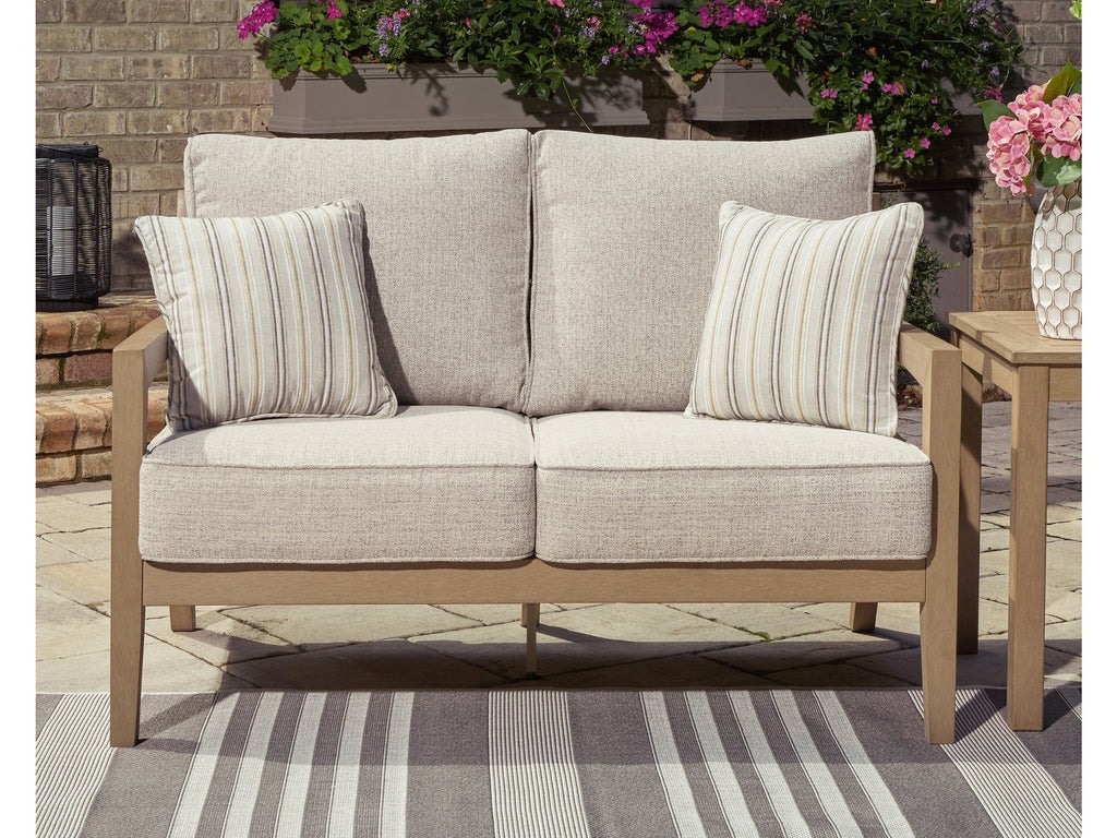 Hallow Creek Driftwood Outdoor Loveseat with Cushion