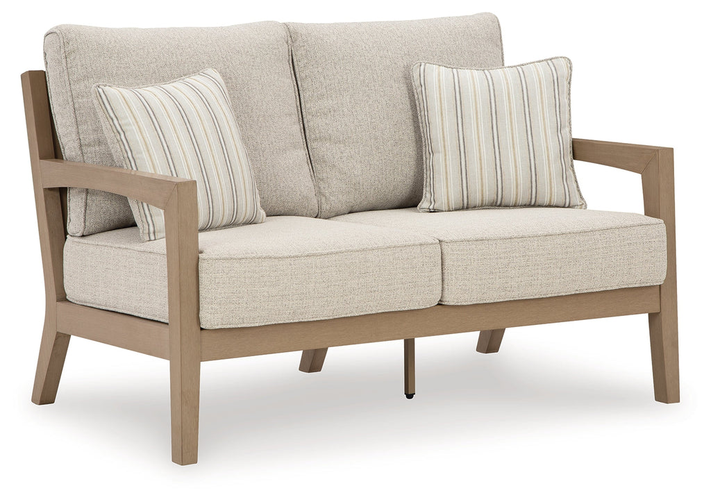 Hallow Creek Driftwood Outdoor Loveseat with Cushion