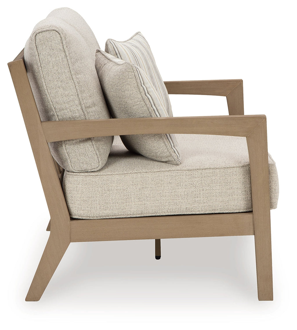 Hallow Creek Driftwood Outdoor Loveseat with Cushion