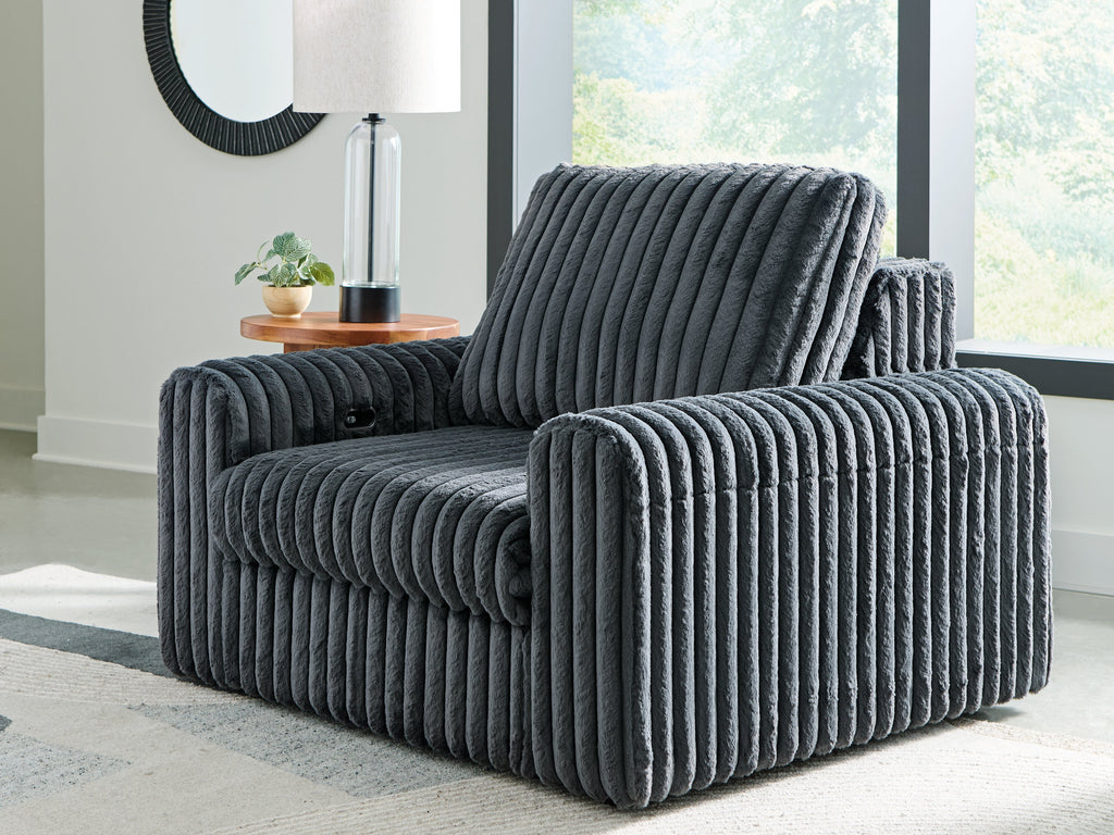 HamlinBay Gunmetal Power Gliding Chaise