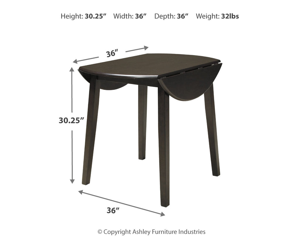 Hammis Dark Brown Dining Table with 2 Chairs