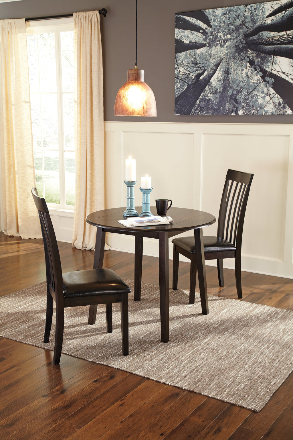 Hammis Dark Brown Drop Leaf Dining Table
