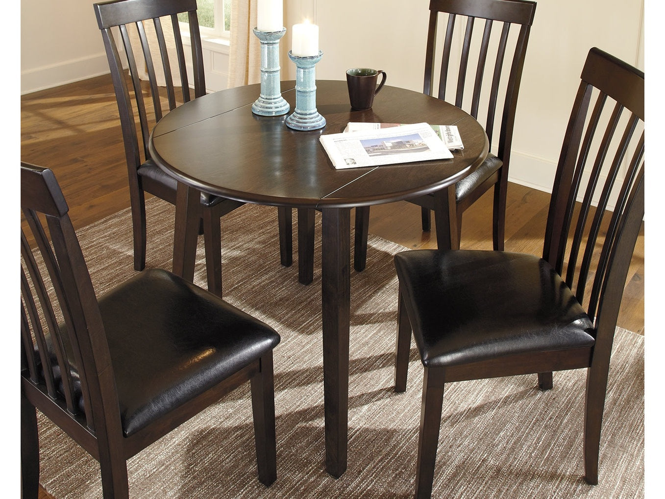 Hammis Dark Brown Drop Leaf Dining Table